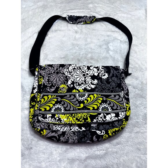 Vera Bradley Baroque Floral Messenger Bag Quilted Cotton Crossbody Purse - Picture 9 of 10